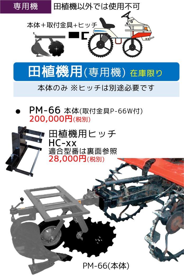 田植機用ヒッチ HC-xx 田植機用 取付 専用 ヒッチ 適合表 確認 美善 bizen 個人宅配送不可 代引不可