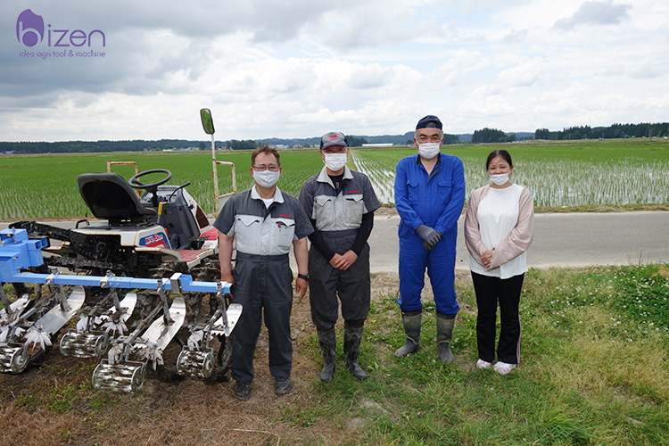 水田除草機あめんぼ号SPW 黒丸農機商会 MPR-605使用